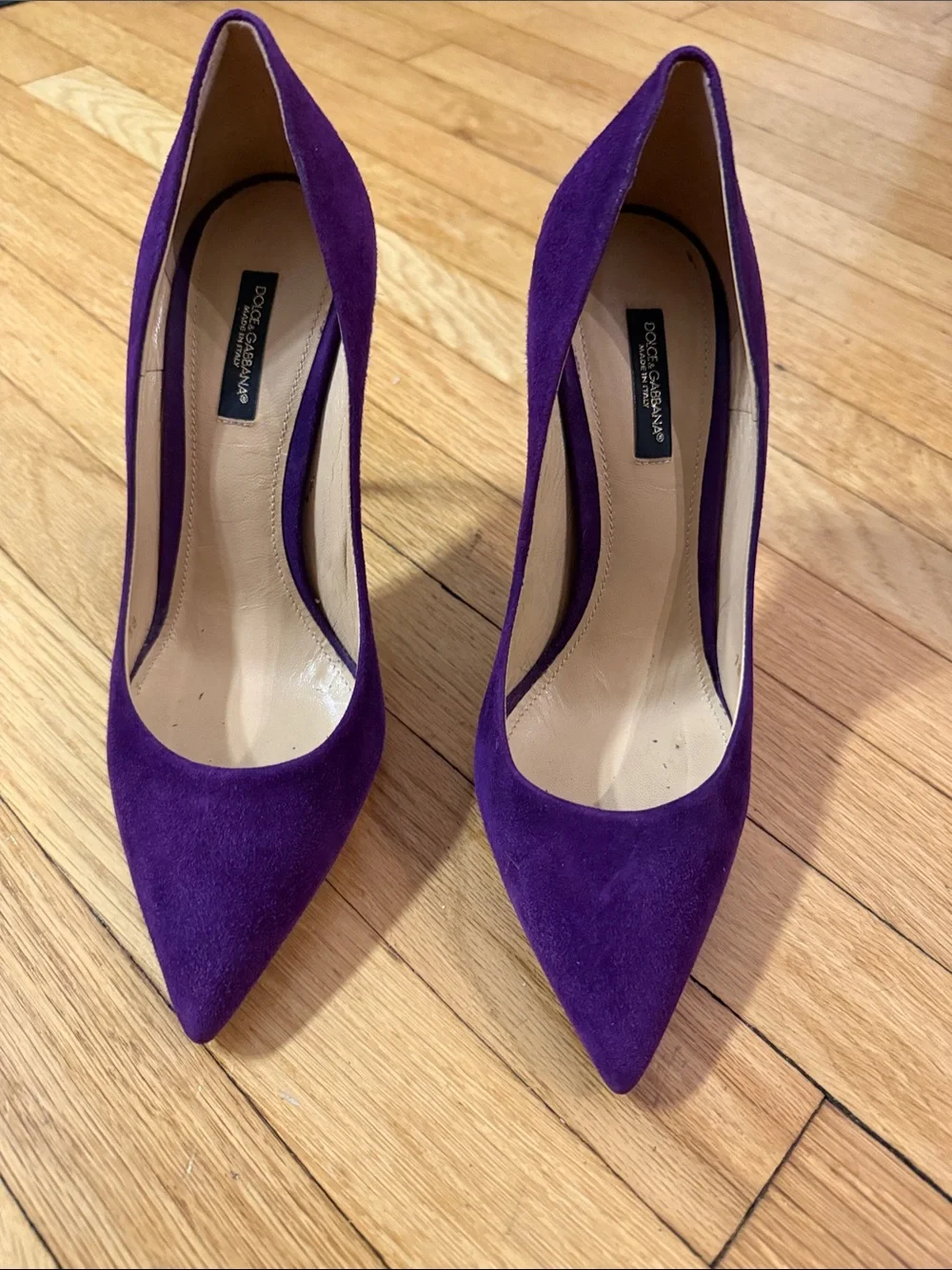 Dolce & Gabbana Purple Suede Pointed-Toe Pumps
